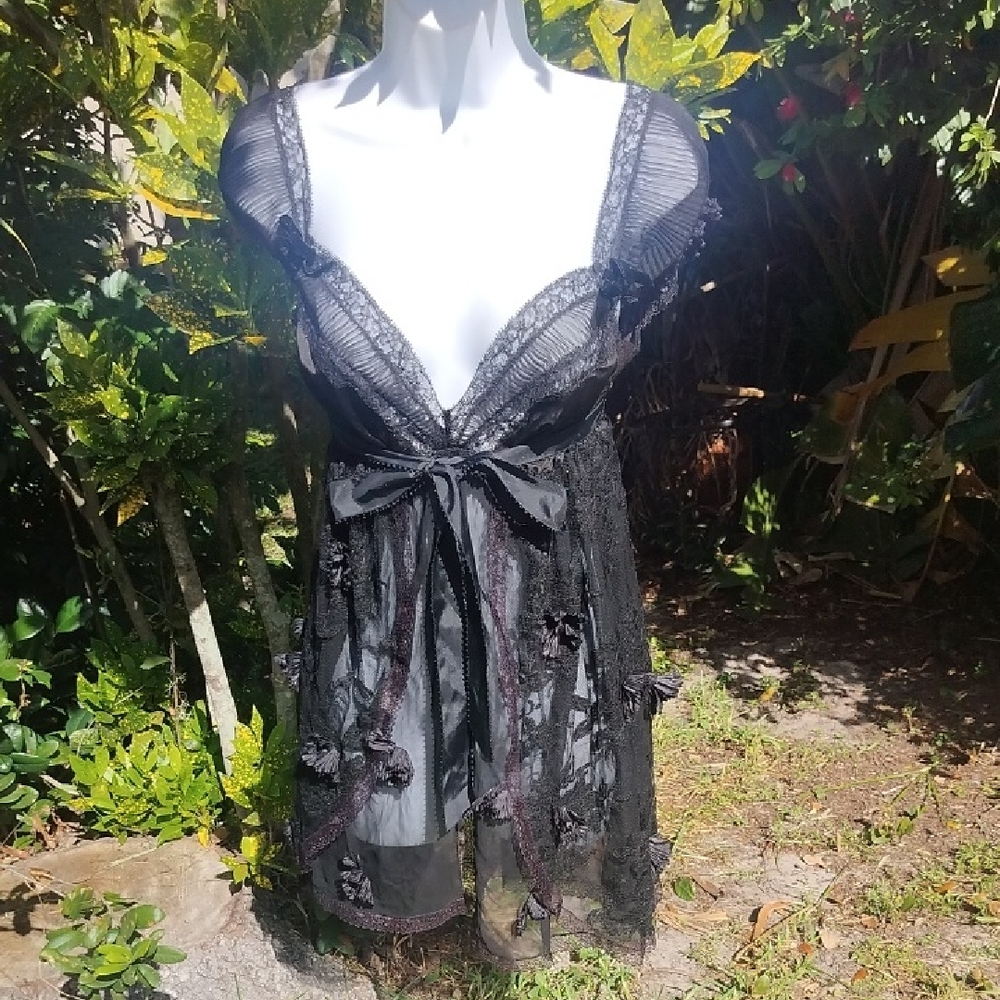 Vintage 60s Sheer Baby Doll Top, Negligee